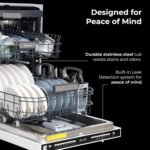 Kenmore 24" Built-In Dishwasher - Quiet Tub with TurboDry, Leak, & SmartWash Soil Detection - 15 Place Settings - 49 DBA - ENERGY STAR Certified - Fingerprint Resistant Stainless Steel - Image 7