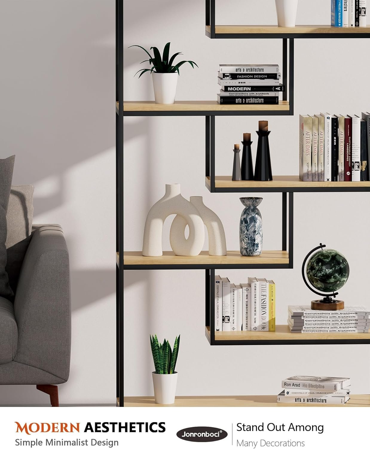 Hug Donut Decorative Vase Set - Modern Nordic Boho Style Vases Home Decor, Matte Ceramic Decorations for Living Room Shelf, Bookshelf Mantle Entryway Table or Console Décor (Cream White) - Image 5