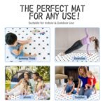 Yay Mats Stylish Extra Large Baby Play Mat. Soft, Thick, Non-Toxic Foam Covers 6 ft x 4 ft. Expandable Tiles with Edges Infants and Kids Playmat Tummy Time Mat (Brooklyn Cross White) - Image 4