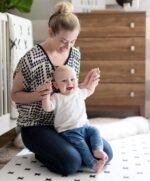 Yay Mats Stylish Extra Large Baby Play Mat. Soft, Thick, Non-Toxic Foam Covers 6 ft x 4 ft. Expandable Tiles with Edges Infants and Kids Playmat Tummy Time Mat (Brooklyn Cross White) - Image 7