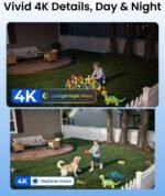 REOLINK First 4K Solar Security Cameras Wireless Outdoor, Argus PT Ultra+Solar Panel, 360° Pan Tilt Auto-Tracking, 8MP Color Night Vision, 2.4/5 GHz Wi-Fi 6, No Subscriptions, Home Hub Compatible - Image 3