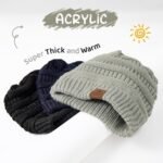 Durio Unisex Baby Beanie - Soft & Warm Knit Infant Winter Hat, Stretchy Cap Fit for Newborn to Toddler Girls Boys 6-36 Months - Image 3