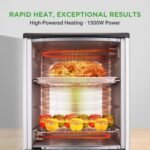 Nutrichef Vertical Countertop Oven with Rotisserie, Bake, Broil, & Kebab Rack Functions - Adjustable Settings - 2 Shelves - 1500W - Thanksgiving Turkey - Includes Grill, Kebab skewer racks & bake pan - Image 5