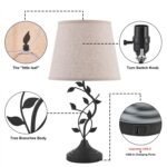 Kakanuo Table Lamp for Bedside, Lamp for Living Room with USB-A and USB-C Charging Ports, Traditional Tall Bedroom Lamp for End Table - Image 4