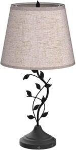 Kakanuo Table Lamp for Bedside, Lamp for Living Room with USB-A and USB-C Charging Ports, Traditional Tall Bedroom Lamp for End Table - Image 5