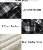 SCODI Men's Flannel Shirt Jacket Fleece Sherpa Lined Plaid Jackets Coat Full Zip Up Hoodie Winter Outwear - Image 4