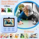 Kids Instant Digital Cameras for Boys and Girls, 1080P HD Dual-Lens Selfie Digital Camera with Print Paper & 32G Card, Christmas Birthday Gifts Toys for Toddler and Teenagers Age 3-16 Years Old - Image 5