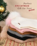 Toddler Baby Winter Hat Warm Fleece Lined Knit Kids Hat with Earflap Infant Newborn Pom Pom Beanie Knit Cap Girls Boys - Image 3