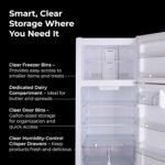 Kenmore 33 in. 20.5 cu. ft. Capacity Refrigerator/Freezer with Full-Width Adjustable Glass Shelving, Humidity Control Crispers, ENERGY STAR Certified, White - Image 6