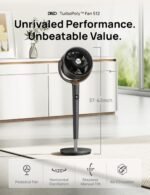 Dreo Fan for Bedroom, 120° Oscillating Standing Fans, Quiet Floor Fan with DC Motor, 100ft Pedestal Fans for Room, 9 Speeds, 4 modes, 20dB, 120° Manual Vertical, 37-42" Adjustable Height, 9H Timer - Image 3