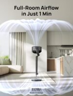 Dreo Fan for Bedroom, 120° Oscillating Standing Fans, Quiet Floor Fan with DC Motor, 100ft Pedestal Fans for Room, 9 Speeds, 4 modes, 20dB, 120° Manual Vertical, 37-42" Adjustable Height, 9H Timer - Image 4