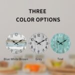 HYLANDA Wall Clock, Rustic Wall Clocks Battery Operated Silent Non Ticking, Country Round Wooden Clocks Farmhous Wall Decorative for Kitchen, Bathroom, Living Room (Gray 8 Inch) - Image 3