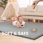 Baby Play Mat for Floor,1.3" Thick Memory Foam Tummy Time Mat,Soft Coral Velvet Nursery Rug,Large Non Slip for Crawling,Toddlers,Infants,Kids,Yoga & Tatami Style for Living Room(Dark Gray) - Image 5