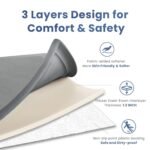 Baby Play Mat for Floor,1.3" Thick Memory Foam Tummy Time Mat,Soft Coral Velvet Nursery Rug,Large Non Slip for Crawling,Toddlers,Infants,Kids,Yoga & Tatami Style for Living Room(Dark Gray) - Image 8