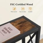 Console Table with Oulets and USB Ports, 55.1" Sofa Table Behind Couch, Industrial Long Skinny Stand for Hallway, Living Room, Bedroom, 6.5 Feet Power Cord, Rustic Brown - Image 6