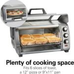 Hamilton Beach Air Fryer Toaster Oven Combo with Large Capacity, Fits 6 Slices or 12” Pizza, 4 Cooking Functions for Convection, Bake, Broil, Roll-Top Door, Easy Reach Sure-Crisp, Stainless Steel - Image 5