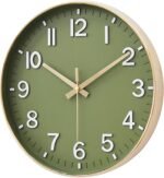 HZDHCLH Wall Clocks Battery Operated,Wall Clock Green Gold,8 inch Wall Clock Silent Non Ticking Modern 3D Numbers for Kitchen Bedroom Living Room Office Classroom Decor - Image 4