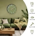 HZDHCLH Wall Clocks Battery Operated,Wall Clock Green Gold,8 inch Wall Clock Silent Non Ticking Modern 3D Numbers for Kitchen Bedroom Living Room Office Classroom Decor - Image 5