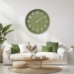 HZDHCLH Wall Clocks Battery Operated,Wall Clock Green Gold,8 inch Wall Clock Silent Non Ticking Modern 3D Numbers for Kitchen Bedroom Living Room Office Classroom Decor - Image 9