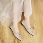 Flats for Womens Pointed Toe Ballet Flats with Bow Comfortable Knit Dressy Flats - Image 6