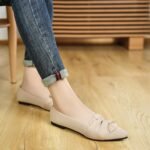 Flats for Womens Pointed Toe Ballet Flats with Bow Comfortable Knit Dressy Flats - Image 7