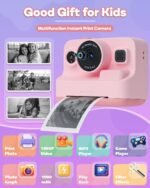 Kids Camera Instant Print,1080P Kids Instant Cameras That Print Photos,Christmas Birthday Gifts for Girls Age 3-12,Portable Toy for 3 4 5 6 7 8 9 10 Year Old Girls Boys Pink - Image 3