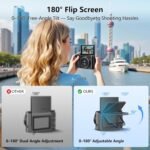 8K Digital Camera with 88MP & 3" 180° Flip Screen - 18X Zoom Auto Focus Vlogging Camera for YouTube/Photography, Includes 32GB SD Card & 2 Batteries (Gunmetal) - Image 5