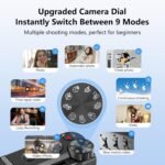 8K Digital Camera with 88MP & 3" 180° Flip Screen - 18X Zoom Auto Focus Vlogging Camera for YouTube/Photography, Includes 32GB SD Card & 2 Batteries (Gunmetal) - Image 8