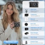 8K Digital Camera with 88MP & 3" 180° Flip Screen - 18X Zoom Auto Focus Vlogging Camera for YouTube/Photography, Includes 32GB SD Card & 2 Batteries (Gunmetal) - Image 10