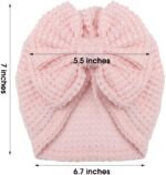Baby Girls Hair Bow Turban Hat 6PCS Set, Top Bowknot Head Wrap Beanie India Caps for Infant Toddlers - Image 3