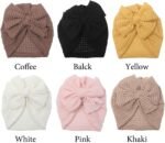 Baby Girls Hair Bow Turban Hat 6PCS Set, Top Bowknot Head Wrap Beanie India Caps for Infant Toddlers - Image 4