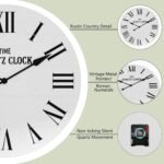 ARTPOWER Large Farmhouse Wall Clock, 35.5” Shiplap Wall Clock with Roman Numeral, Nearly Non-Ticking, Round Wall Clocks for Living Room Decor, Office, Bedroom, Entrance, White - Image 4