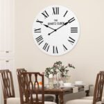 ARTPOWER Large Farmhouse Wall Clock, 35.5” Shiplap Wall Clock with Roman Numeral, Nearly Non-Ticking, Round Wall Clocks for Living Room Decor, Office, Bedroom, Entrance, White - Image 7