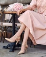 Coutgo Womens High Heels Pointed Toe Ankle Strap Pumps Patent Leather Sexy Stiletto Office Wedding Dress Shoes - Image 3