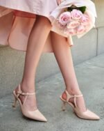 Coutgo Womens High Heels Pointed Toe Ankle Strap Pumps Patent Leather Sexy Stiletto Office Wedding Dress Shoes - Image 4