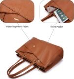 LOVEVOOK Laptop Tote Bag for Women,15.6 Inch Waterproof Computer Bags Women Business Office Work Bag Briefcase, Brown - Image 3