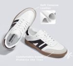 LUCKY STEP Women Classic Retro Gum Sole Fashion Sneakers Casual Tennis Skate Shoe Genuine Leather Walking Footwear Anti Slip Trainers - Image 3