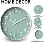 HZDHCLH Wall Clocks Battery Operated,Wall Clock Green,8 inch Wall Clock Silent Non Ticking Modern 3D Numbers for Kitchen Bedroom Living Room Office Classroom Decor - Image 4
