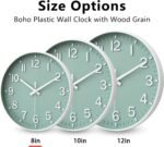 HZDHCLH Wall Clocks Battery Operated,Wall Clock Green,8 inch Wall Clock Silent Non Ticking Modern 3D Numbers for Kitchen Bedroom Living Room Office Classroom Decor - Image 6