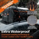 RoofPax Expandable 15/19 cft. Car Rooftop Cargo Carrier Bag Waterproof Storage Including Double Zippers, Heavy-Duty Tie-Down Straps fit Cars with/Without Roof Top Rack or Side Rails - Image 4