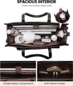 LOVEVOOK Laptop Bag for Women, 15.6'' Laptop Tote Purse 2-in-1 Professional Work Bag Business Briefcase with Clutch Purse, Waterproof Leather Computer Handbag for Teacher Office Travel - Image 3