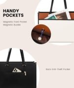 LOVEVOOK Laptop Bag for Women, 15.6'' Laptop Tote Purse 2-in-1 Professional Work Bag Business Briefcase with Clutch Purse, Waterproof Leather Computer Handbag for Teacher Office Travel - Image 5