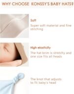 Konssy 6 Pack Baby Newborn Hats Set Knot Beanie Hats Soft for Infant Baby Girls Boys Caps 0-6 Months - Image 6