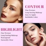 10-Colors Highlighter and Contour Kit: 2 In 1 Face Highlighter Contour Makeup Kit - Buildable Contour Powder Palette - Waterproof Long-Lasting Highlighter Palette - Image 6