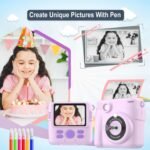 Instant Print Camera for Kids - 2.4" HD 1080P - with 32GB SD Card, 5 Markers, Stickers, 5 Paper Rolls, Lanyard. Camera Boys and Girls from 3 to 14 Years Old. (Purple) - Image 5