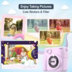 Instant Print Camera for Kids - 2.4" HD 1080P - with 32GB SD Card, 5 Markers, Stickers, 5 Paper Rolls, Lanyard. Camera Boys and Girls from 3 to 14 Years Old. (Purple) - Image 6