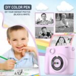 Instant Print Camera for Kids - 2.4" HD 1080P - with 32GB SD Card, 5 Markers, Stickers, 5 Paper Rolls, Lanyard. Camera Boys and Girls from 3 to 14 Years Old. (Purple) - Image 7