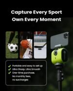 XbotGo Chameleon AI Auto Sports Action Camera - 4K 60FPS Soccer Camera and Basketball Tracking Camera for Team Sports, Live Streaming, No Subscription, Works with iOS & Android (Lemon Green) - Image 4