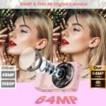 64MP 4K Digital Camera, Hoestr 18X Zoom Autofocus Point and Shoot Compact Camera with 64GB TF Card, Flash, 2.8" LCD Screen for Teens Gifts Adult Beginner Travel Photography Vlogging (Pink) - Image 3