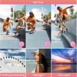 64MP 4K Digital Camera, Hoestr 18X Zoom Autofocus Point and Shoot Compact Camera with 64GB TF Card, Flash, 2.8" LCD Screen for Teens Gifts Adult Beginner Travel Photography Vlogging (Pink) - Image 5